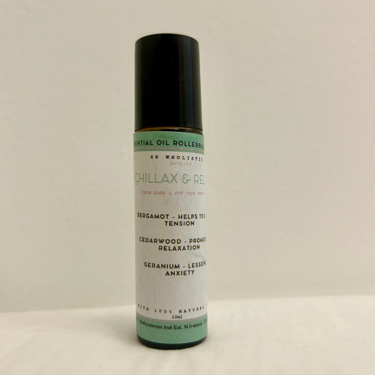 Chillax & Relax essential oil rollerball blend - bergamot, cedarwood & geranium