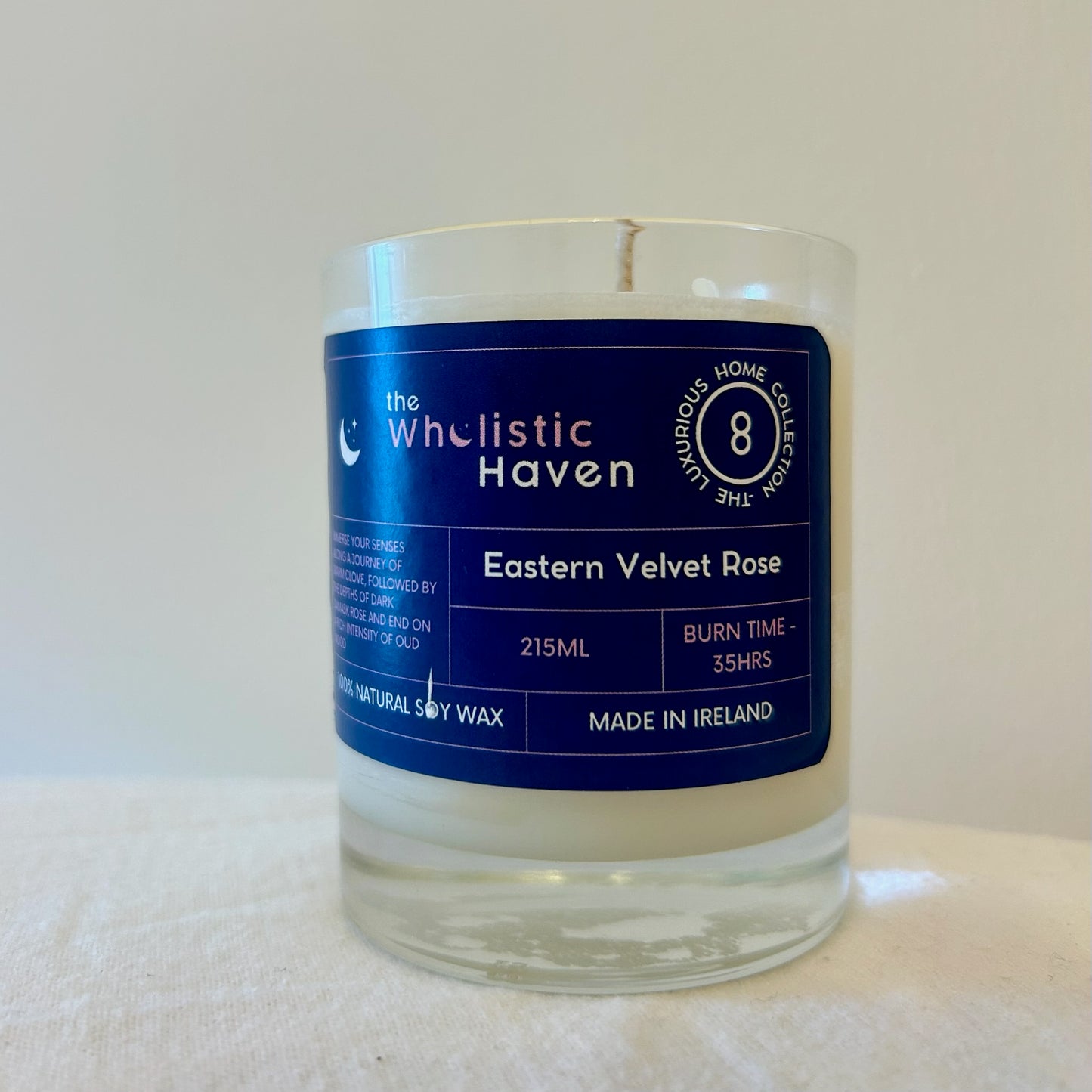 The Wholistic Haven Luxury Eastern Velvet Rose Candle - Dark. Opulent. Addictive. Clove • Damask Rose • Oud Wood • 200g Soy Wax