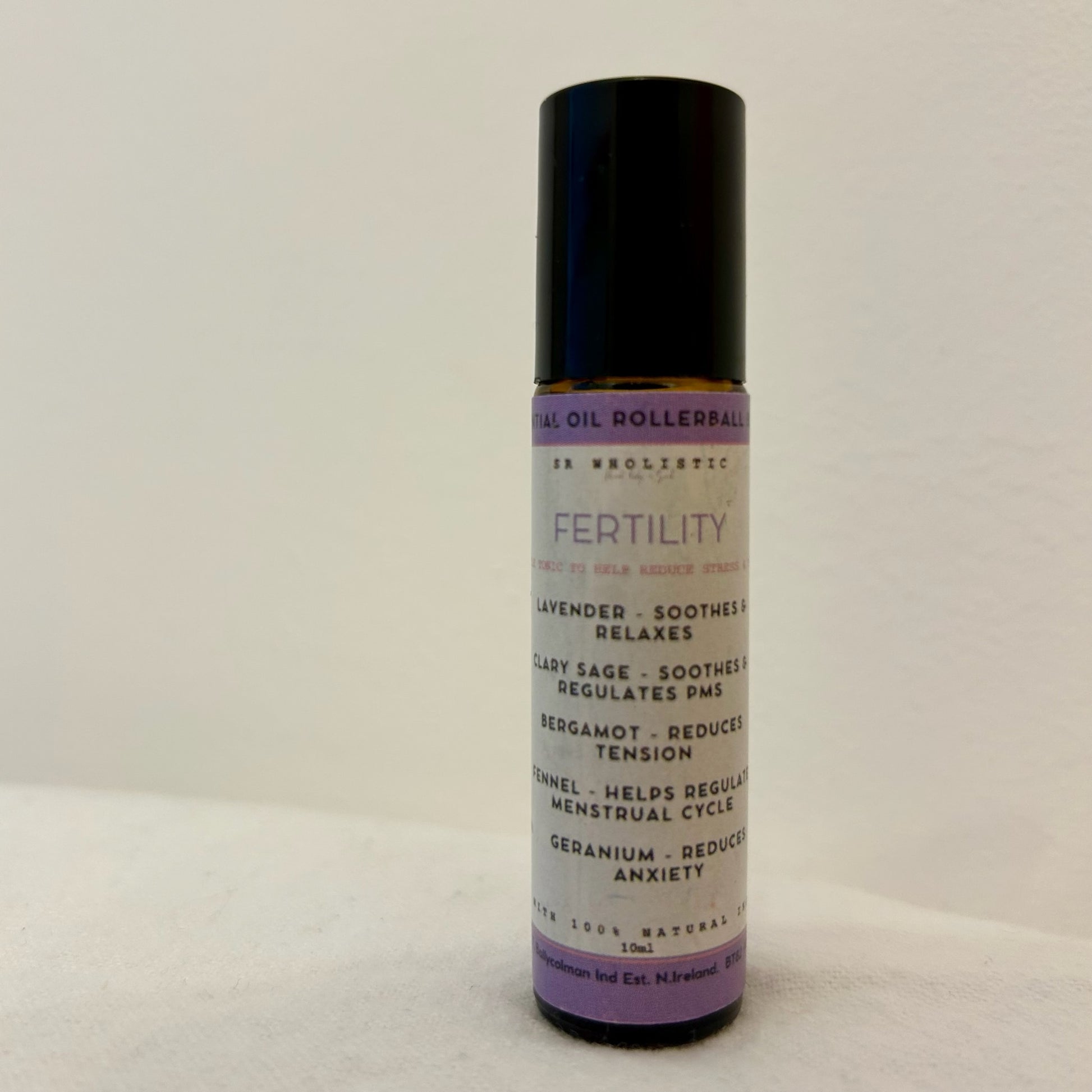 FERTILITY ESSENTIAL OIL ROLLERBALL BLEND - LAVENDER, CLARY SAGE, BERGAMOT, FENNEL, GERANIUM