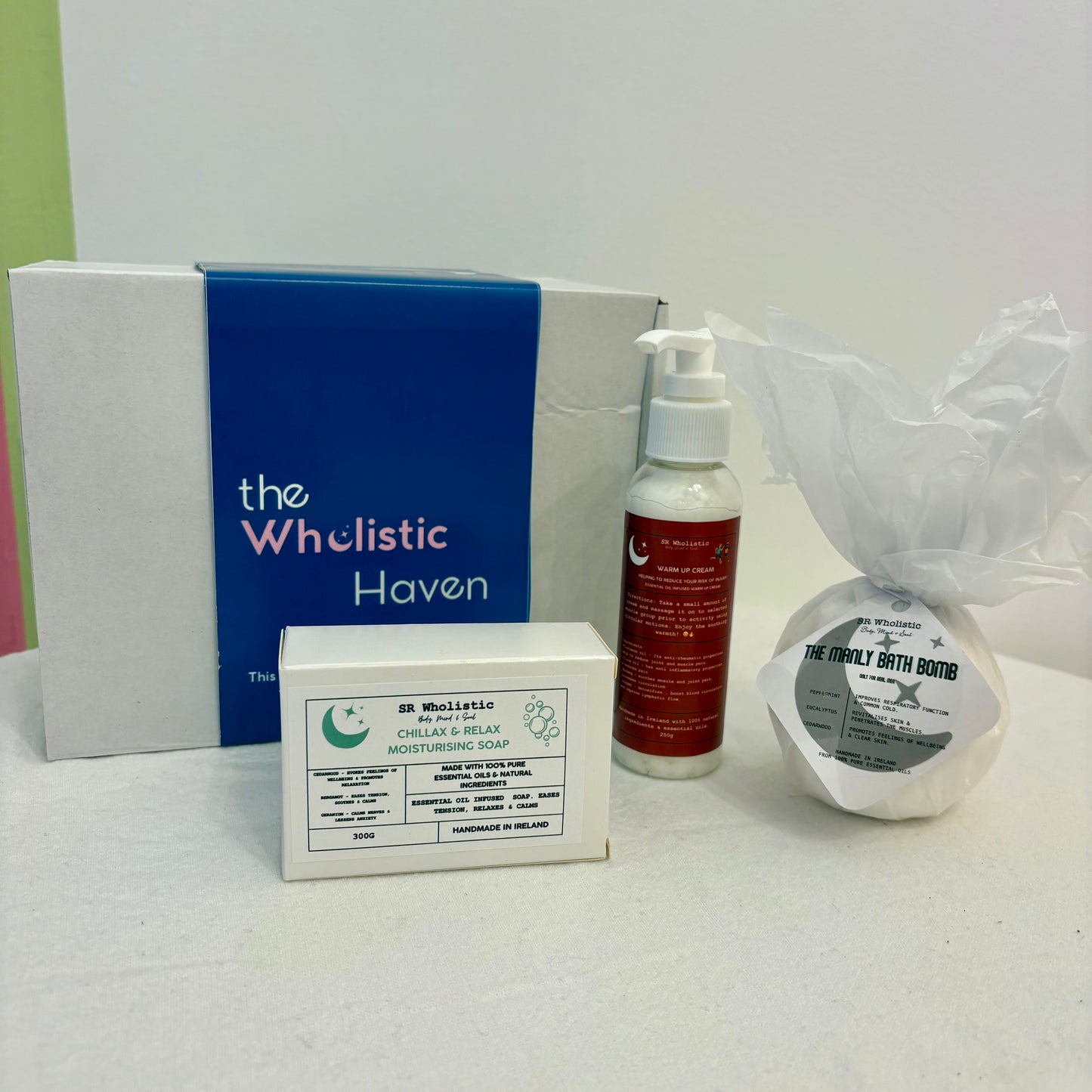 Father’s Day Gift Set – The Wind-Up & Wind-Down Box - Soap, warm up cream & the Manly bath bomb - All natural products made with 100% essential oils