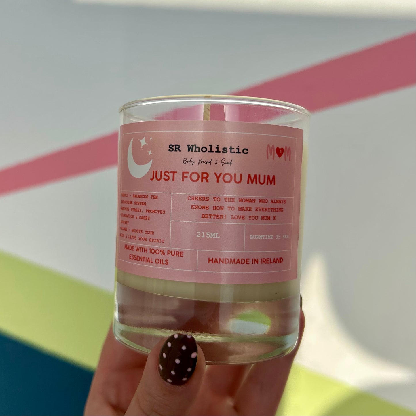 Handmade aromatherapy soy wax candle – JUST FOR YOU MUM scent, natural and eco-friendly with essential oils.