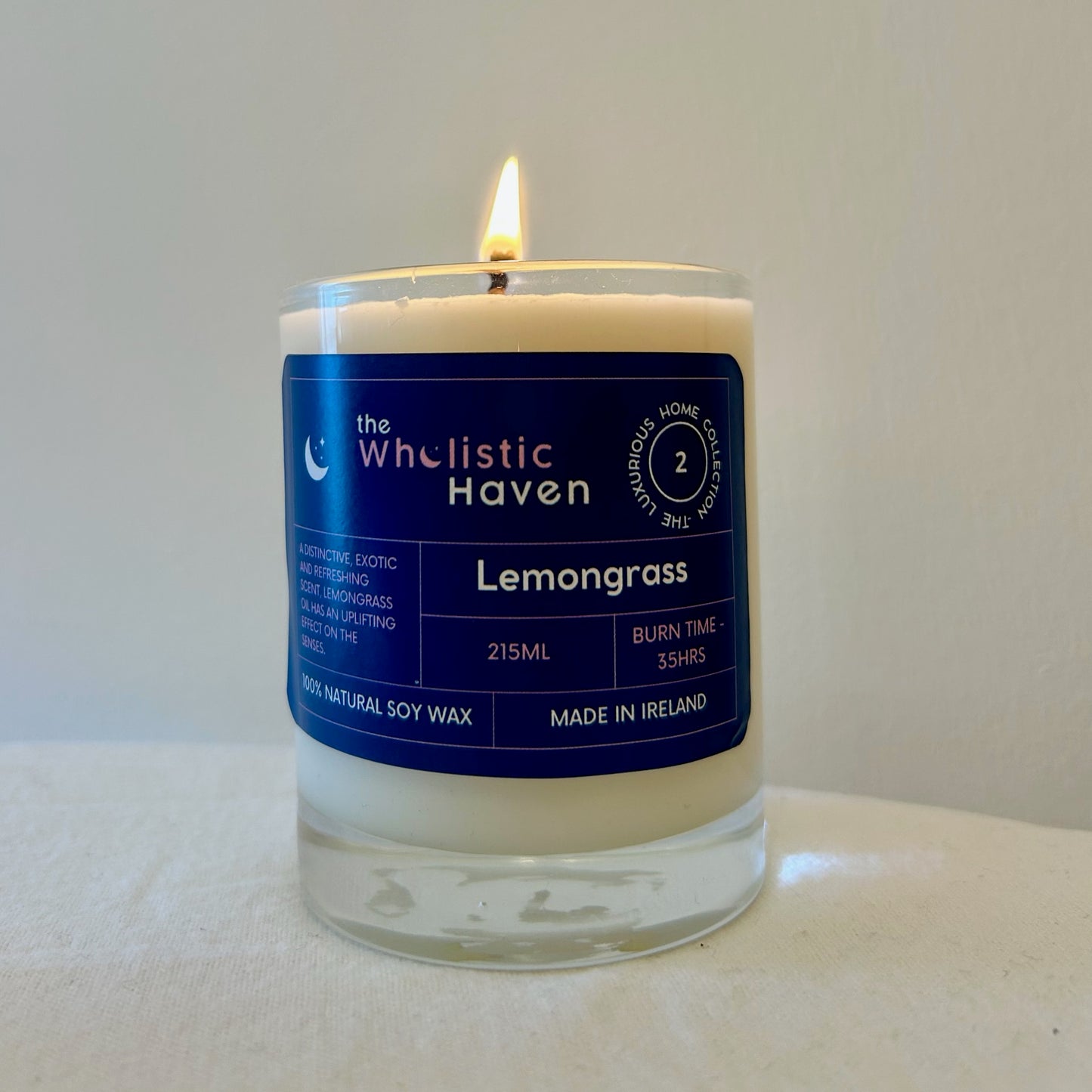 The Wholistic Havens Lemongrass Luxury candle - Bright. Uplifting. Refined. Hand-poured • Soy Wax • Essential Oil Blend • 200g