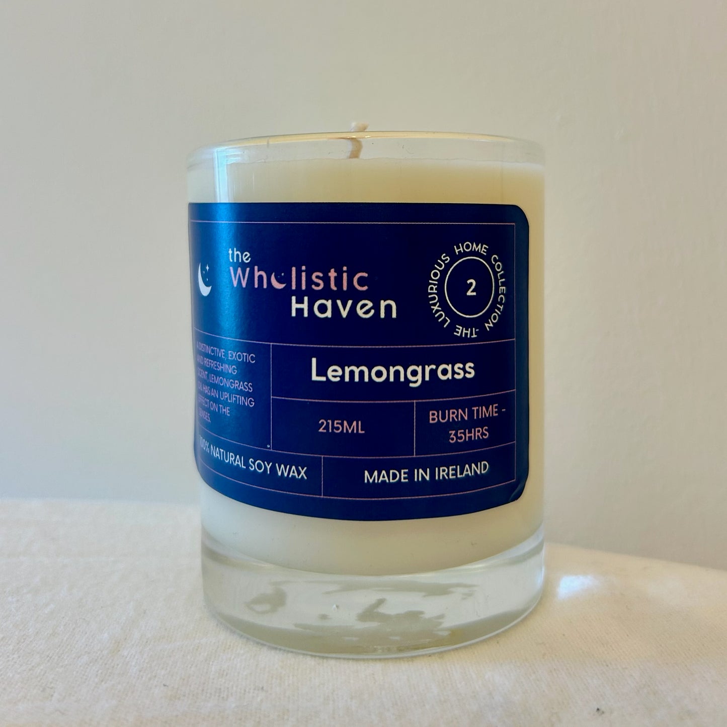 The Wholistic Havens Lemongrass Luxury candle - Bright. Uplifting. Refined. Hand-poured • Soy Wax • Essential Oil Blend • 200g