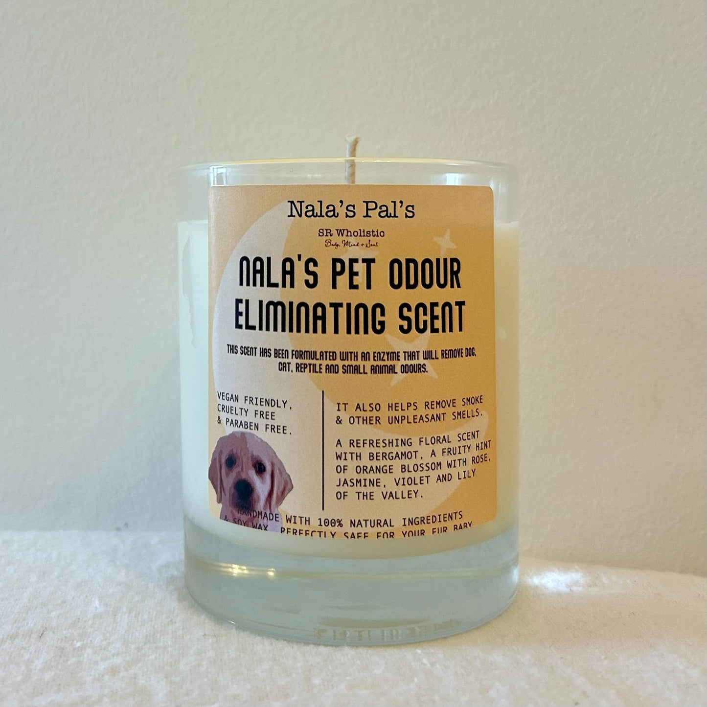 Nala's odour eliminating aromatherapy candle Bergamot • Orange Blossom • Rose • Jasmine • Lily of the Valley
Pet-safe | Natural | Gentle | Hand-poured