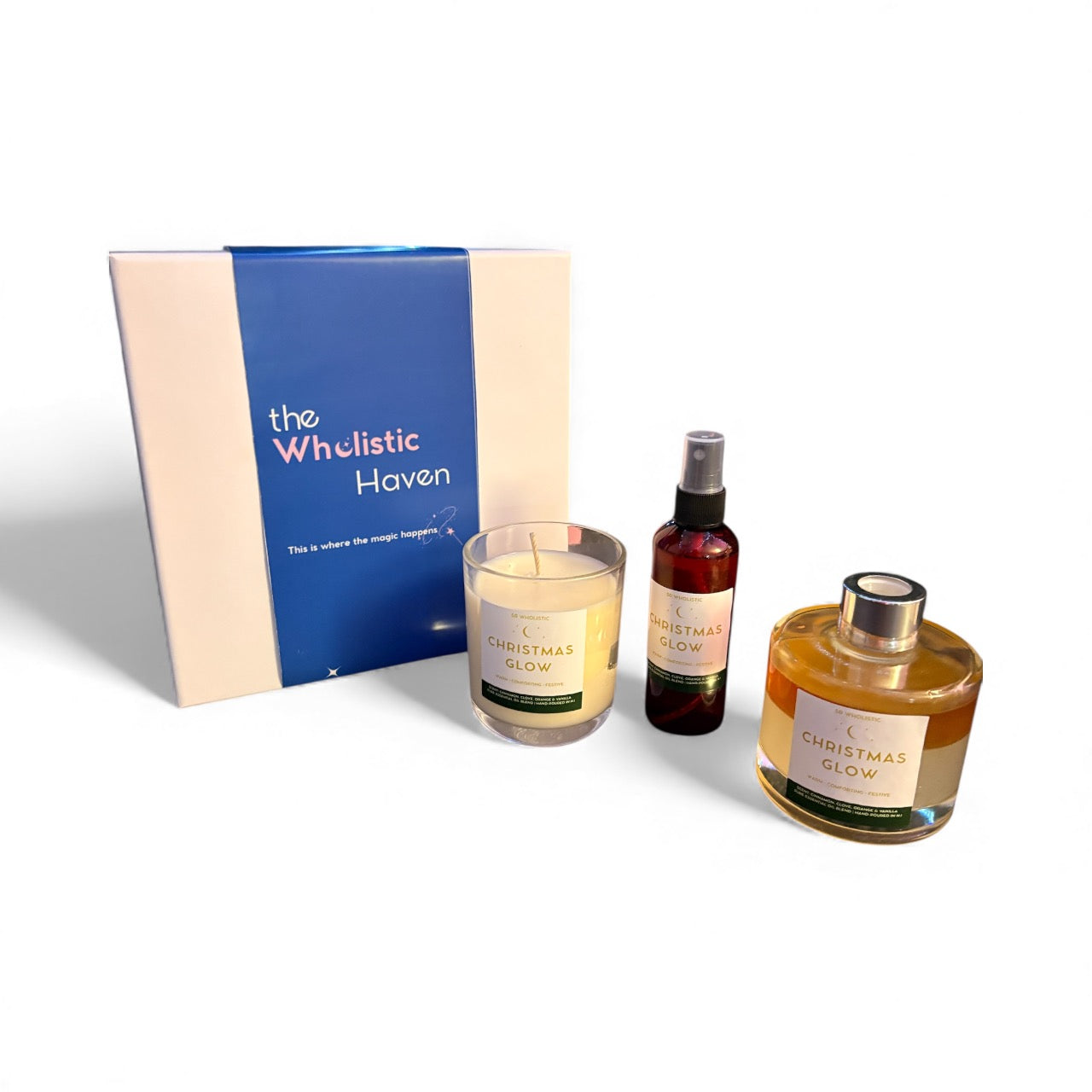 CHRISTMAS GLOW – CANDLE, REED DIFFUSER & ROOM SPRAY GIFT SET