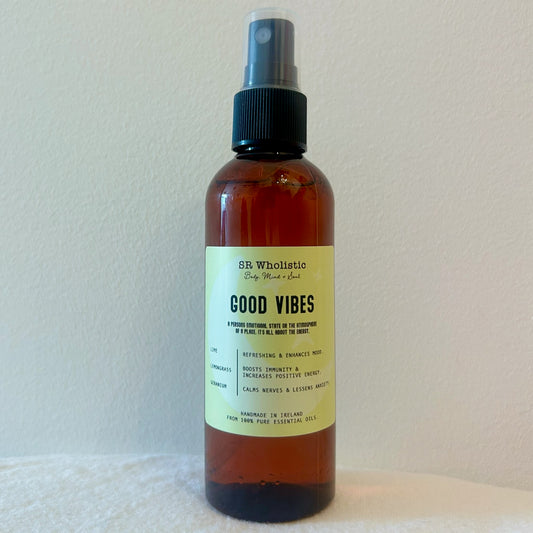 GoodVibes Room Spray – 100ml Essential Oil Mist with Geranium, Lemon & Lime