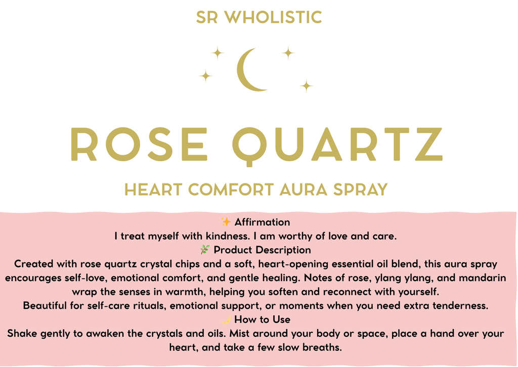Rose Quartz Aura Spray 50ml | Rose, Ylang Ylang & Mandarin Crystal Mist