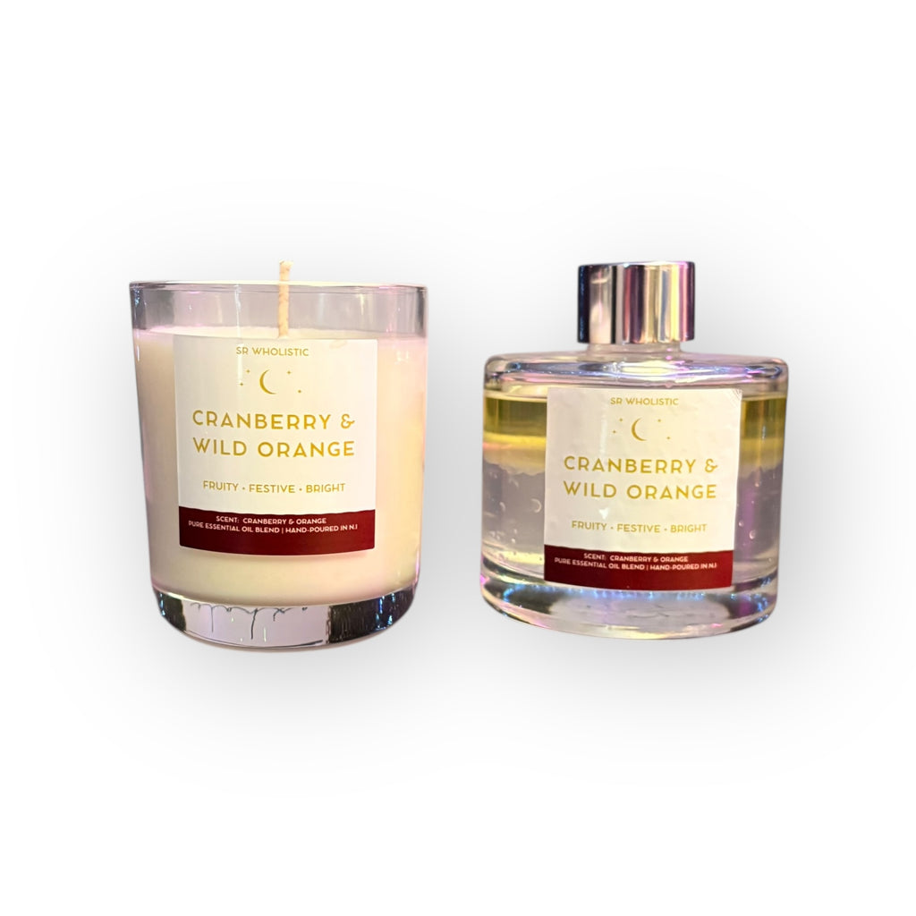 Cranberry & Wild Orange Candle & Reed Diffuser Set – Cranberry & Wild Orange