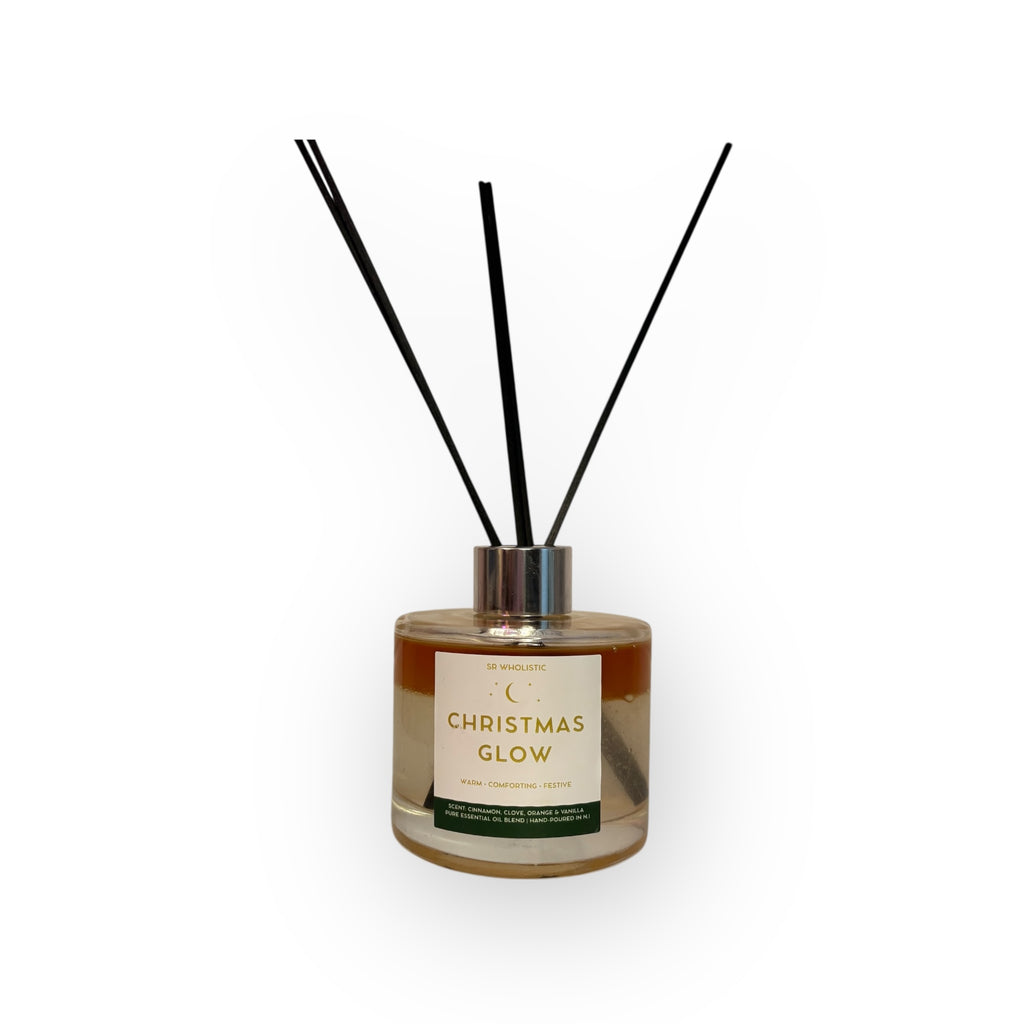 Christmas Glow Candle, Reed Diffuser & Room Spray Gift Set – Orange, Cinnamon, Clove & Benzoin