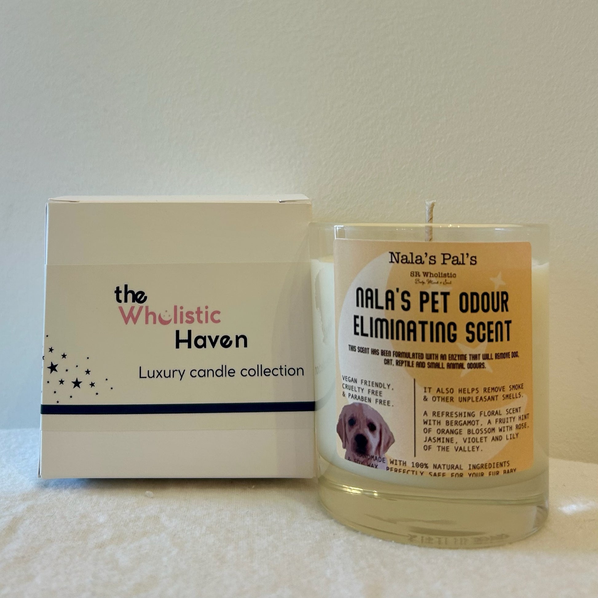 Nala's odour eliminating aromatherapy candle Bergamot • Orange Blossom • Rose • Jasmine • Lily of the Valley
Pet-safe | Natural | Gentle | Hand-poured