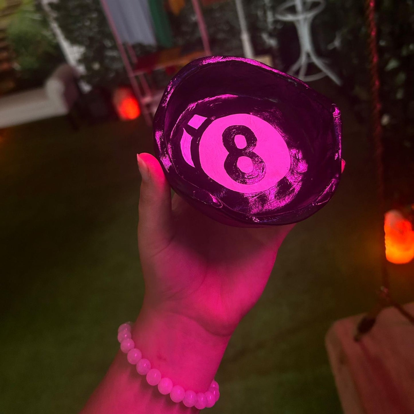 Klay - Handmade/ Hand Painted Airdry Clay 8 Ball Jewellery/Trinket Dish