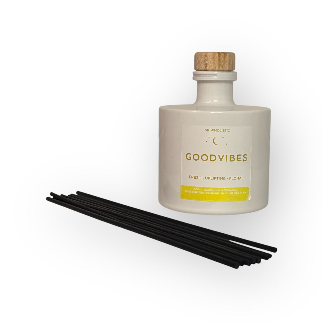 Goodvibes Essential Oil Reed Diffuser – Lemon, Lime & Geranium 200ml