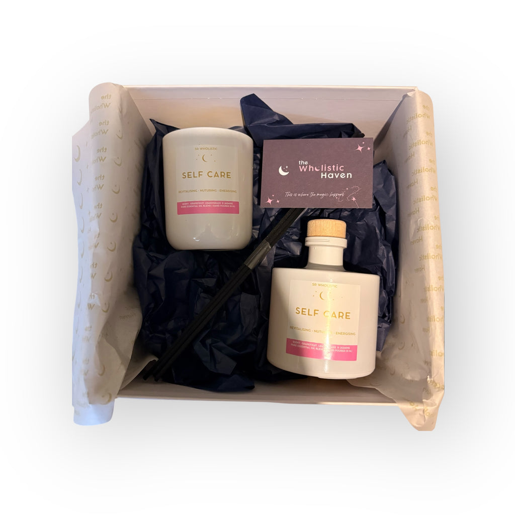 Self Care Candle & Reed Diffuser Set – Jasmine, Lemongrass & Grapefruit