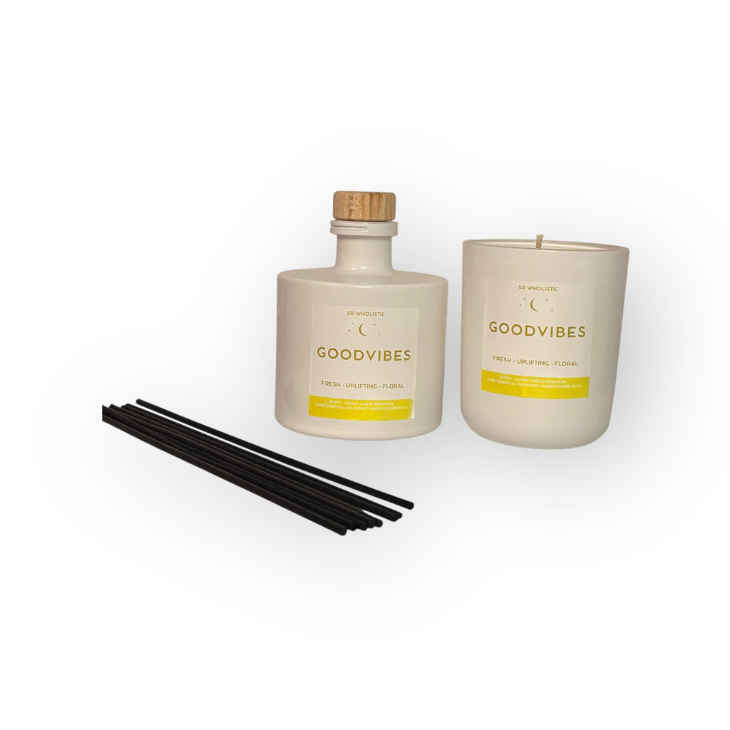 Goodvibes Candle & Reed Diffuser Set – Lemon, Lime & Geranium