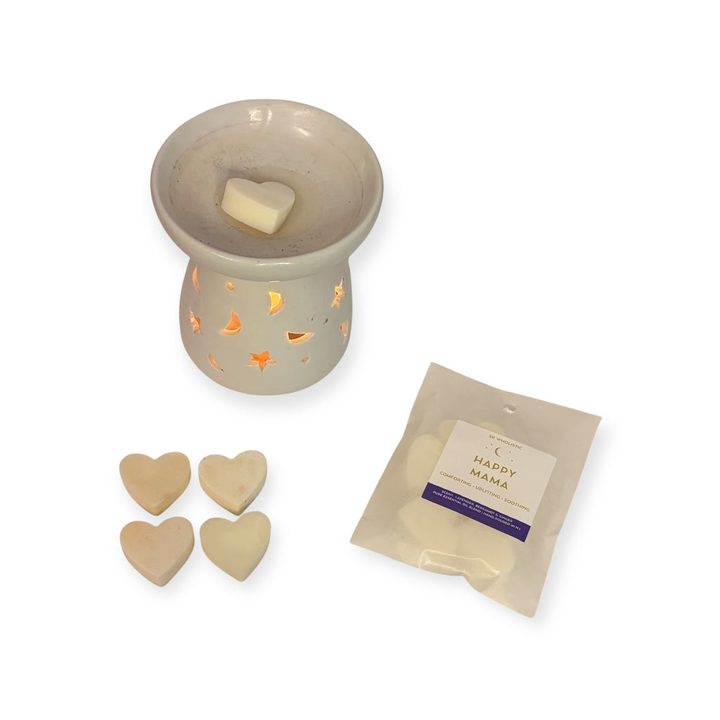 "Happy Mama" Wax Melts – Lavender, Bergamot & Ginger (5 Heart Melts, Pregnancy-Safe)