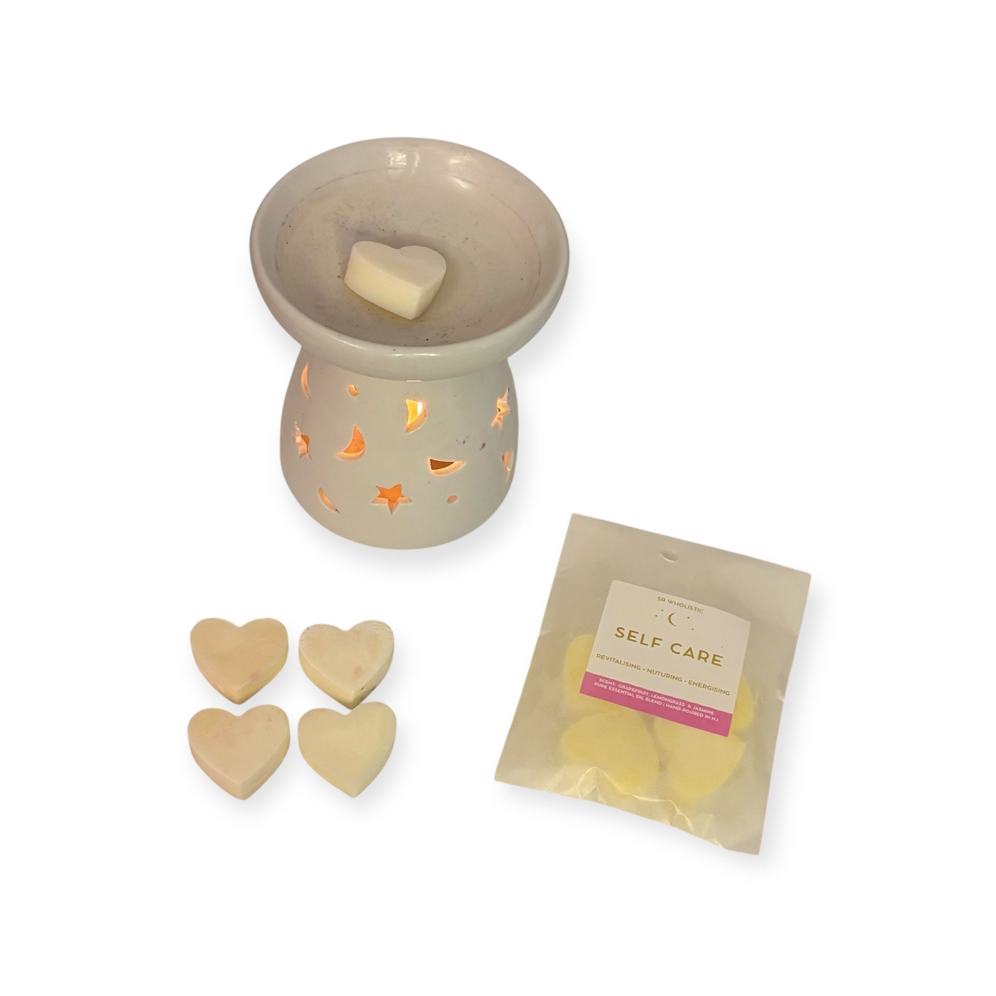 "Self Care" Wax Melts – Jasmine, Lemongrass & Grapefruit (5 Heart Melts)