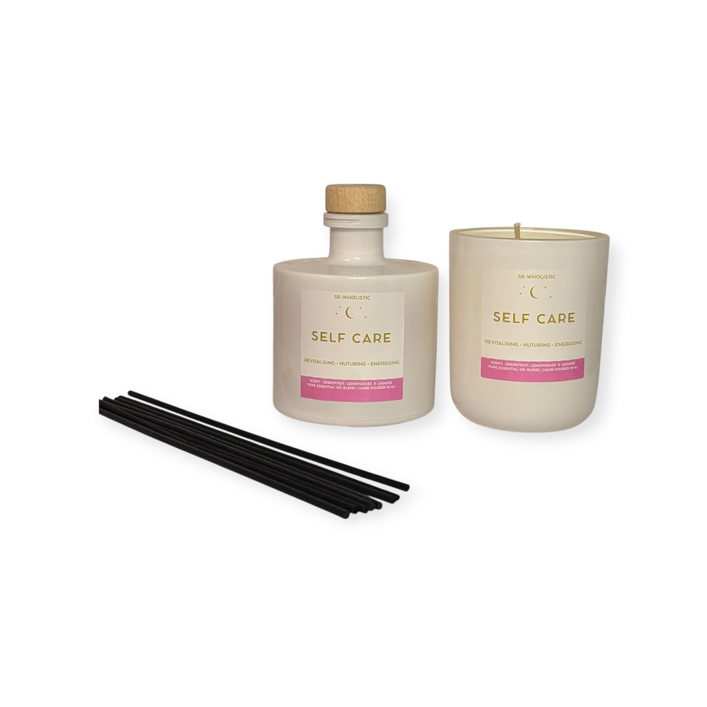Self Care Candle & Reed Diffuser Set – Jasmine, Lemongrass & Grapefruit