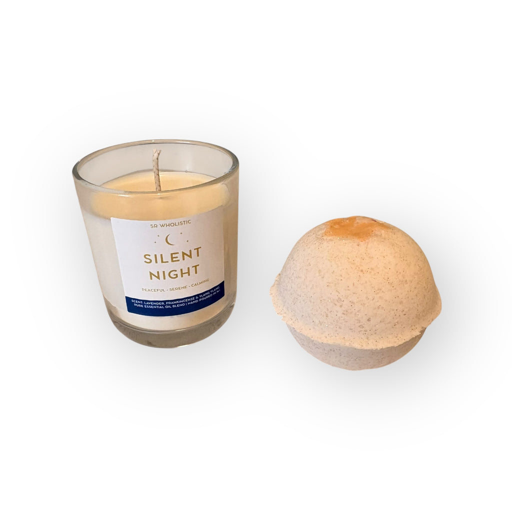 Silent Night - Candle, Bath bomb  Gift Set