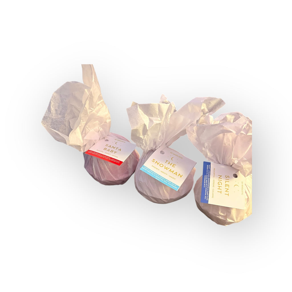 Christmas Bath Bomb Trio – Snowman, Santa Baby & Silent Night