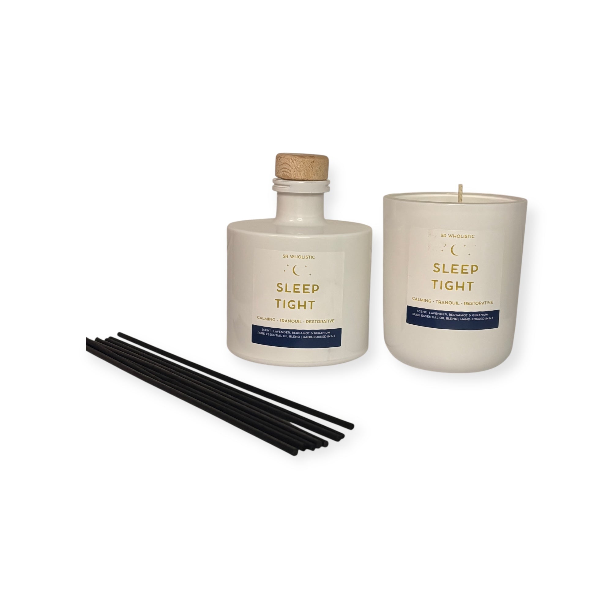 Sleep Tight Candle & Reed Diffuser Set – Lavender, Bergamot & Geranium