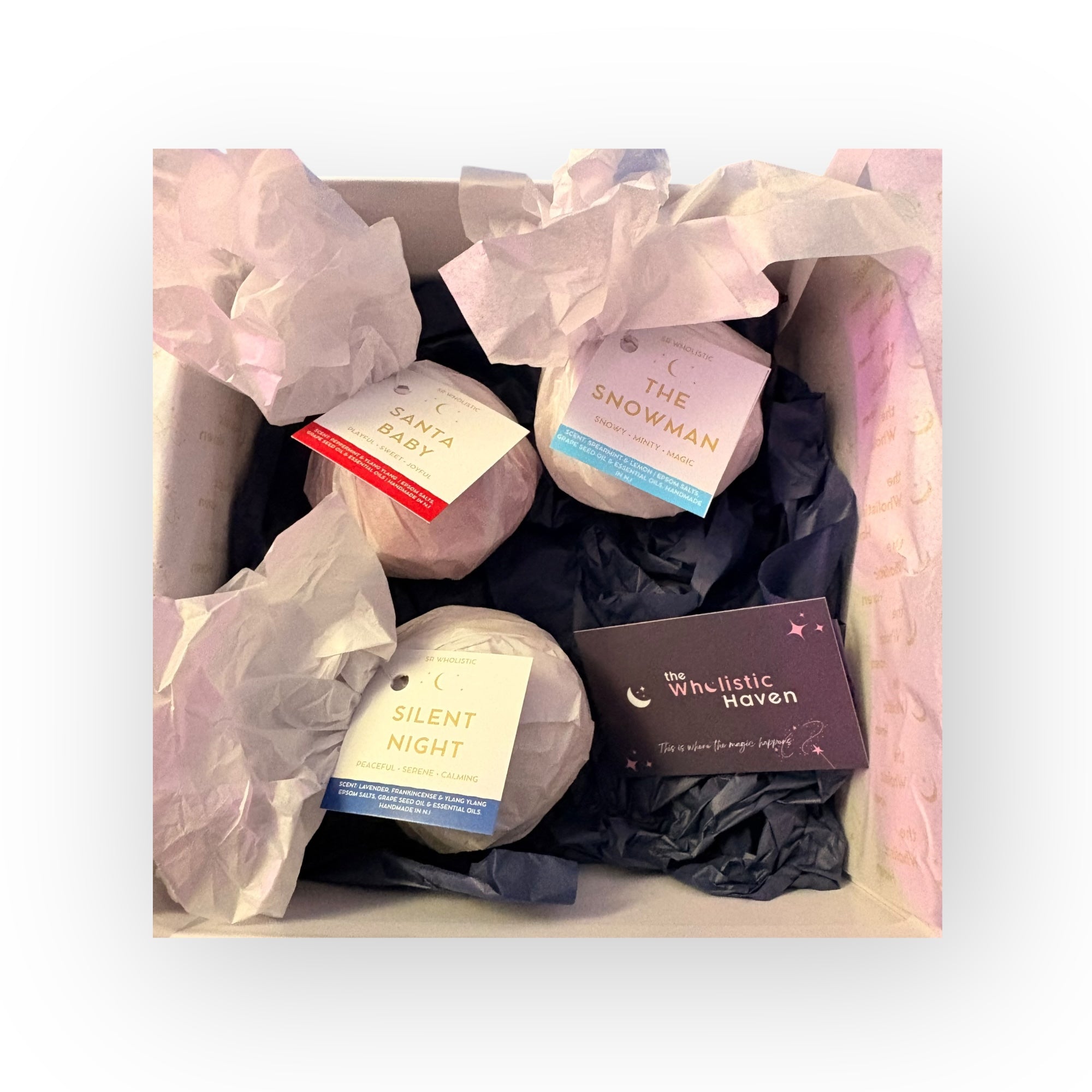 Christmas Bath Bomb Trio – Snowman, Santa Baby & Silent Night