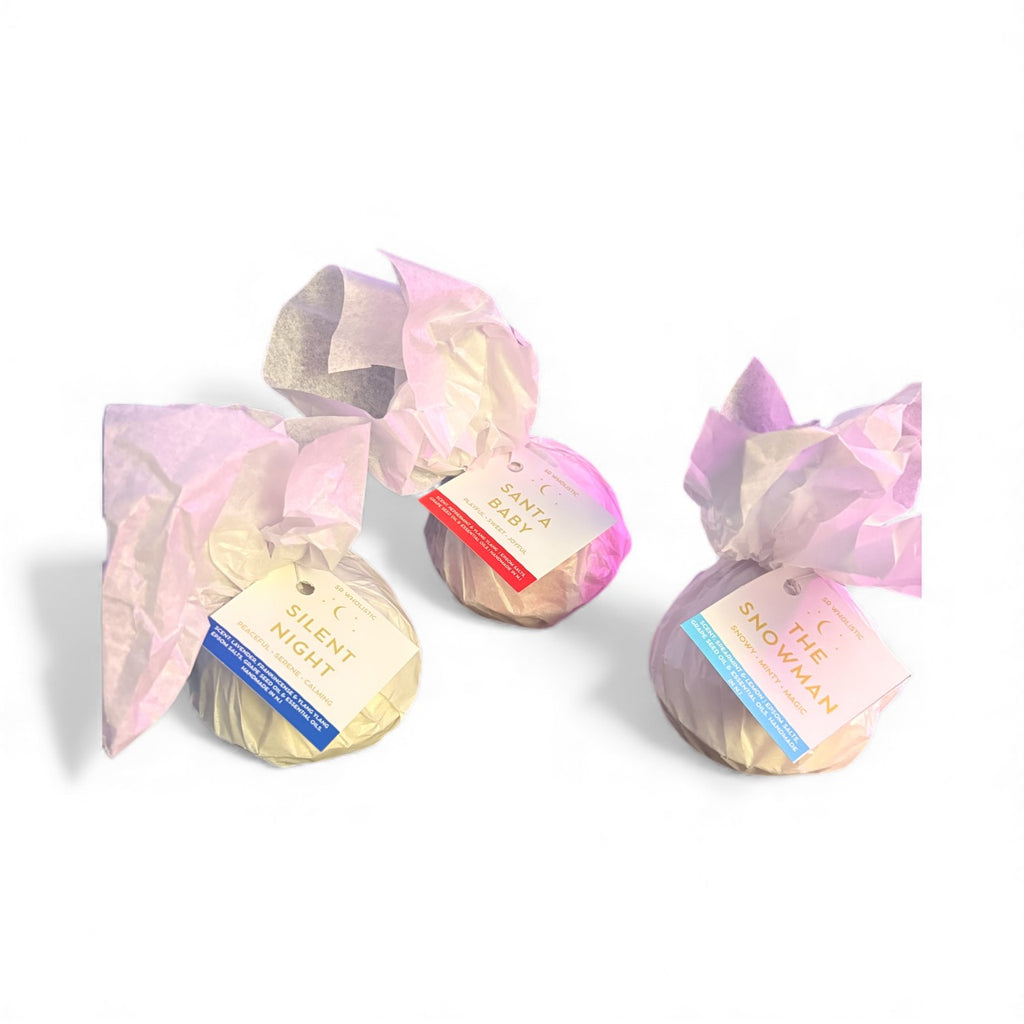 Christmas Bath Bomb Trio – Snowman, Santa Baby & Silent Night