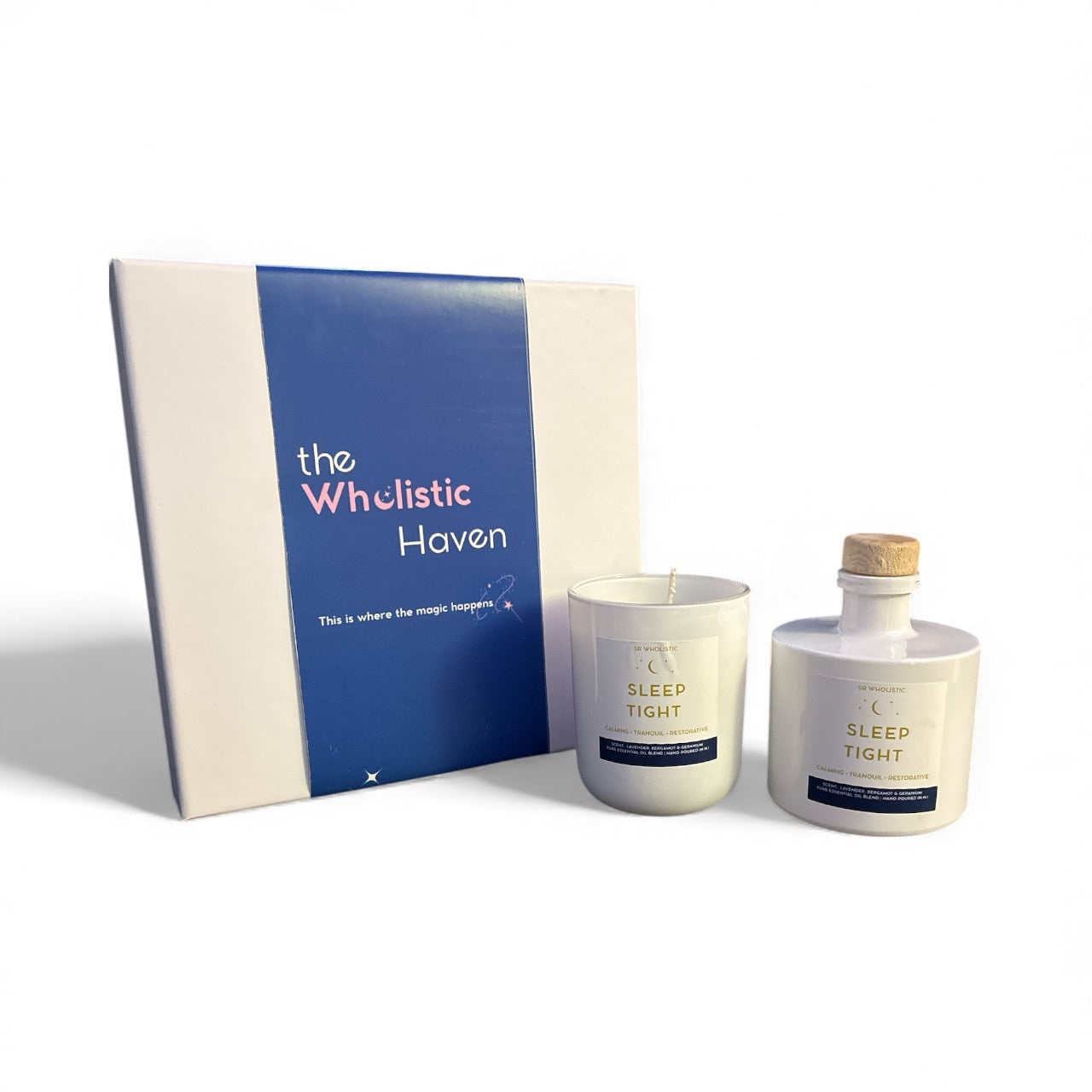 Sleep Tight Candle & Reed Diffuser Set – Lavender, Bergamot & Geranium