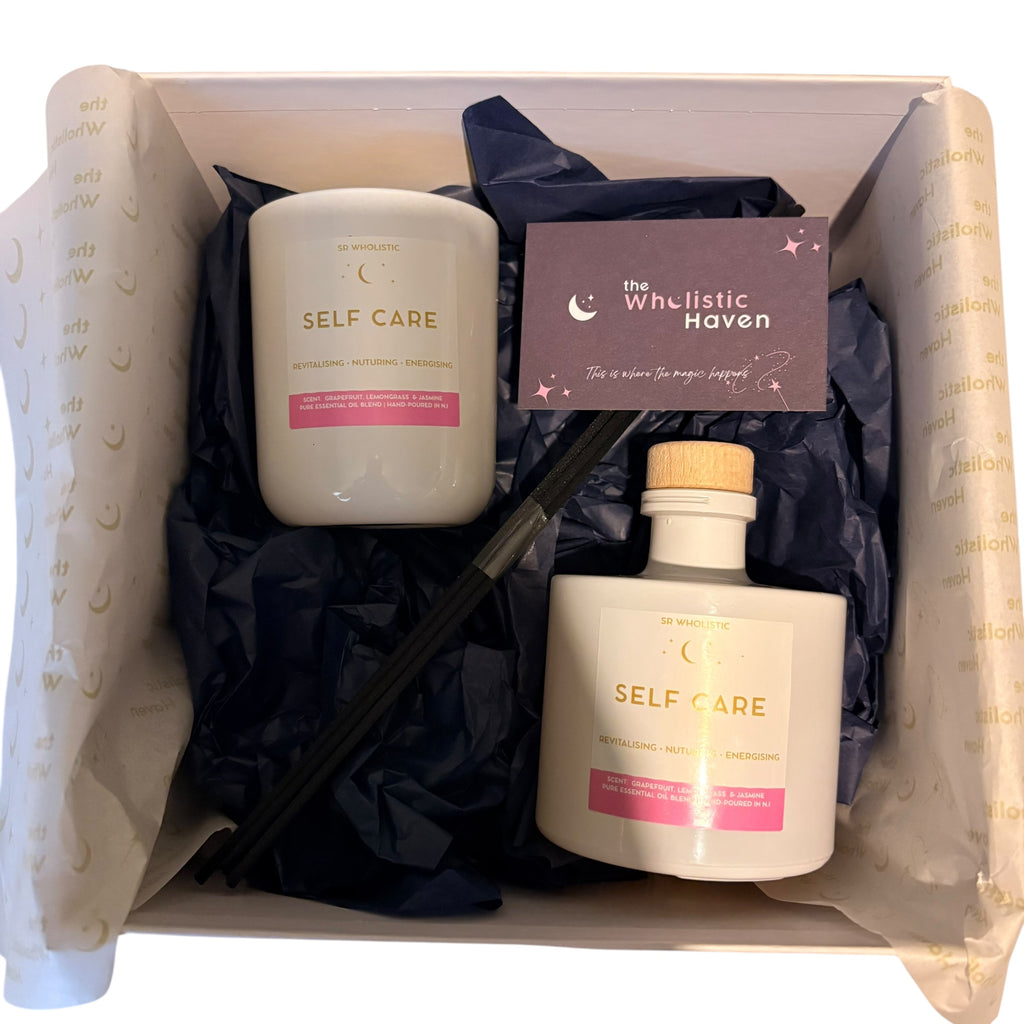 SELF CARE CANDLE & REED DIFFUSER SET INSIDE BOX