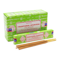 Two boxes of Traditional Ayurveda incense sticks with sticks in front