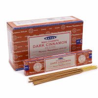  Dark Cinnamon incense packaging with sticks on a white background
