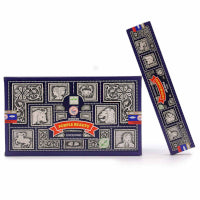 Incense sticks with decorative packaging on a white background