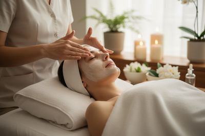 someone getting a facial treatment